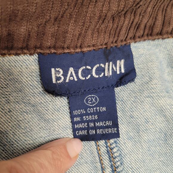 Denim Barn Jacket Womans 2X Blue Baccini Chore Coat Corduroy Collar Vintage - Picture 6 of 10